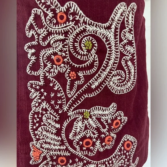 Anthropologie Sleeveless Embroidered Apron Tank Open Back Embroidered NWT Size L - Picture 9 of 16